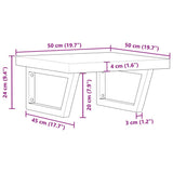 Basin Shelf Wall Mounted Steel and Solid Wood Acacia 3302767