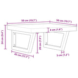 ZNTS Basin Shelf Wall Mounted Steel and Solid Wood Acacia 3302767