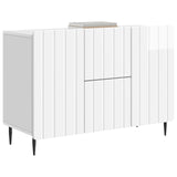 Sideboard High Gloss White 89 x 34.5 x 62 cm Engineered Wood 894429