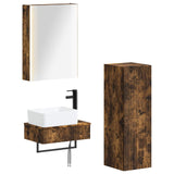 Bathroom Furniture Set 4 pcs Smoked Oak 3407403