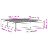 Bed Frame without Mattress Wax Brown 180x200 cm Super King Solid Wood Pine 3282368
