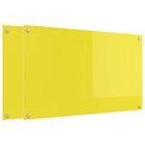 Kitchen Backsplash 2 pcs Yellow 100 x 60 cm Tempered Glass 3415481
