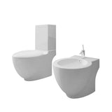 Stand Toilet & Bidet Set White Ceramic 270059