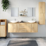 ZNTS 7 Piece Bathroom Furniture Set Oak Engineered Wood 242562