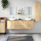 7 Piece Bathroom Furniture Set Oak Engineered Wood 242562