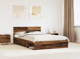 Bed Frame with Headboard Old Wood 135 x 190 cm Engineered wood 3407893