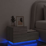 Bedside Cabinet with LED Lights Grey Sonoma 70x36x40.5 cm 836782