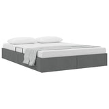 Storage Bed with Headboard Dark Grey 135 x 190 cm Fabric 3370047