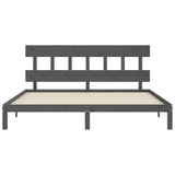 Bed Frame without Mattress Grey 200x200 cm Solid Wood Pine 3193618