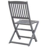 Outdoor Chair Set of 2 Grey Solid Acacia wood Medium Foldable 46335