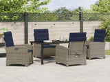 Garden Dining Set with Cushion 5 pcs Grey Poly Rattan 3380353