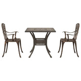 Garden Table Set 3 pcs Bronze Cast Aluminium 3334756