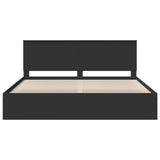 Bed Frame with Headboard Black 200 x 200 cm Solid Pine Wood 3410966