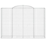 Arched Gabion Baskets 5 pcs 300x50x200/220 cm Galvanised Iron 3146794
