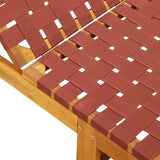 Sun Lounger Red Solid Wood Acacia and Fabric 366508