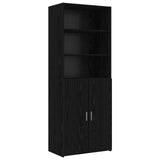 Storage Cabinet with Shelves Black Oak 70 x 42.5 x 225 cm 3446669