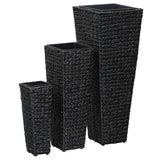 Raised Beds 3 pcs Water Hyacinth Black 45570