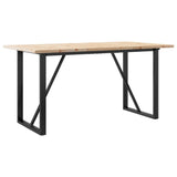 ZNTS Dining Table O-Frame 160x80x75.5 cm Solid Wood Pine and Steel 3282743