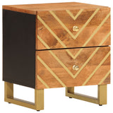 Bedside Cabinet Brown and Black Solid Wood Mango 356781