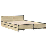 ZNTS Bed Frame with Drawers Sonoma Oak 120x200 cm Engineered Wood 3279938