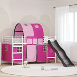 Kids'Loft Bed Frame White and Pink 90 x 200 cm Metal 42020867