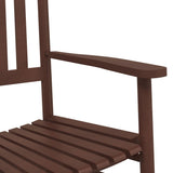 Rocking Chairs 2pcs with Foldable Table Brown Solid Wood Poplar 3281591