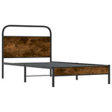 Bed Frame Without Mattress 100x190 cm Smoked Oak Engineered Wood 4100350