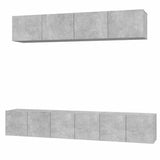 5 Piece TV Cabinet Set Concrete Grey Engineered Wood 3114425