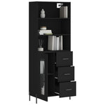 Highboard Black 69.5x34x180 cm Engineered Wood 3189518