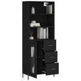 Highboard Black 69.5x34x180 cm Engineered Wood 3189518