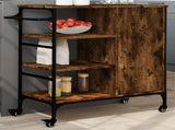 Kitchen Trolley Smoked Oak 87.5x38.5x84.5 cm Engineered Wood 842388