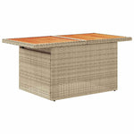 8 Piece Garden Sofa Set with Cushions Beige Poly Rattan Acacia 3327628