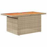 8 Piece Garden Sofa Set with Cushions Beige Poly Rattan Acacia 3327628