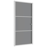 Interior Door 102.5x201.5 cm White ESG Glass and Aluminium 350587