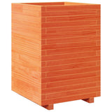Garden Planter Wax Brown 50x50x72.5 cm Solid Wood Pine 3282576