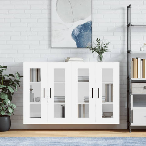 Wall Mounted Cabinets 2 pcs White Engineered Wood 3197961