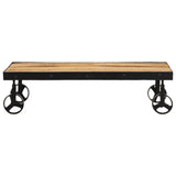 Coffee Table with Wheels Solid Mango Wood 100x55x26 cm 371683