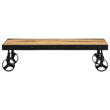 Coffee Table with Wheels Solid Mango Wood 100x55x26 cm 371683