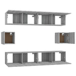 ZNTS 6 Piece TV Cabinet Set Grey Sonoma Engineered Wood 3114364