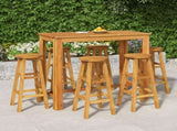Garden Bar Set Natural Acacia Solid Acacia wood For 6 people 3154395