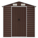 Garden Shed Brown 191x640x198 cm Galvanised Steel 3188270