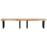 Basin Shelf Wall Mounted Steel and Solid Wood Acacia 3302919