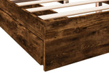 Bed Frame with Drawers without Mattress Smoked Oak 160x200 cm 3280647