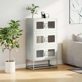 Highboard White 68x39x123 cm Steel 853355