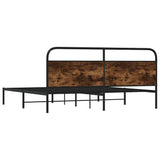 Metal Bed Frame without Mattress Smoked Oak 193x203 cm 3318632