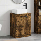 Bathroom Furniture Set Smoked Oak Engineered Wood 3404227