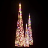 Acrylic Decorative LED Light Cone Set Multicolour 60/90/120cm 328974