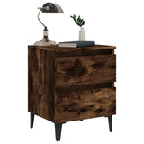 Bed Cabinets with Metal Legs 2 pcs Smoked Oak 40x35x50 cm 813129