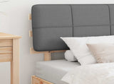 Bed Frame with Upholstered Headboard Natural and Light Grey 877439