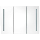 LED Bathroom Mirror Cabinet 89x14x62 cm White and Oak 326530